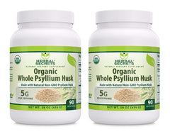 Herbal Secrets psyllium husk powder jar, 16 oz, showing packaging for daily fiber use