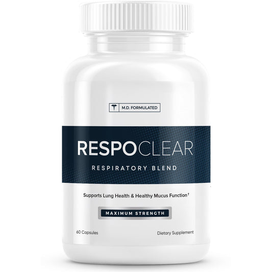 Herbal Tea Therapy RespoClear bottle pour showcases easy daily lung support in a clean kitchen setting.
