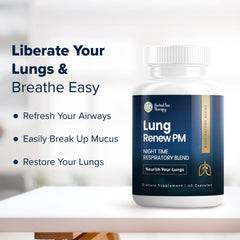 Herbal Tea Therapy thyme leaf detail suggests mucus breakup support.