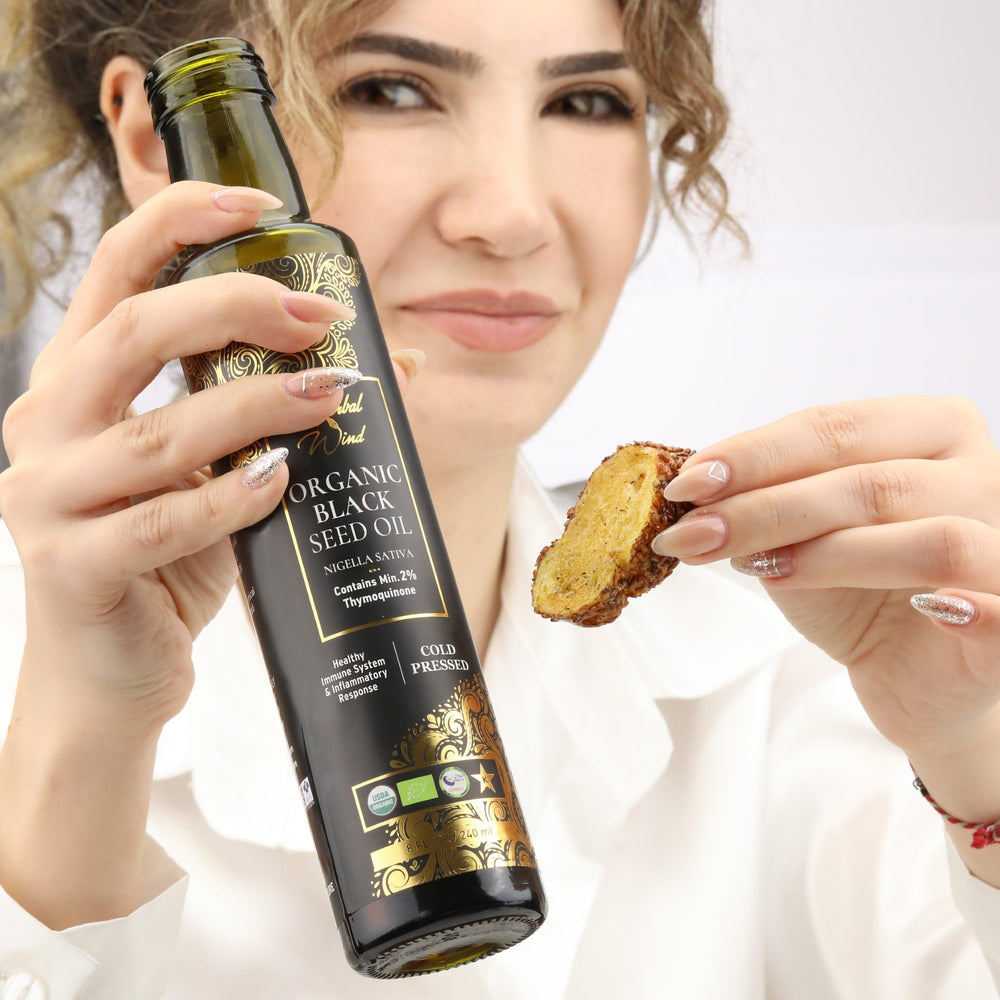 Herbal Wind bottle with measuring spoon enables convenient serving for digestive comfort.