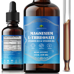 HERBALICIOUS Magnesium Complex Liquid bottle supports energy and relaxation.