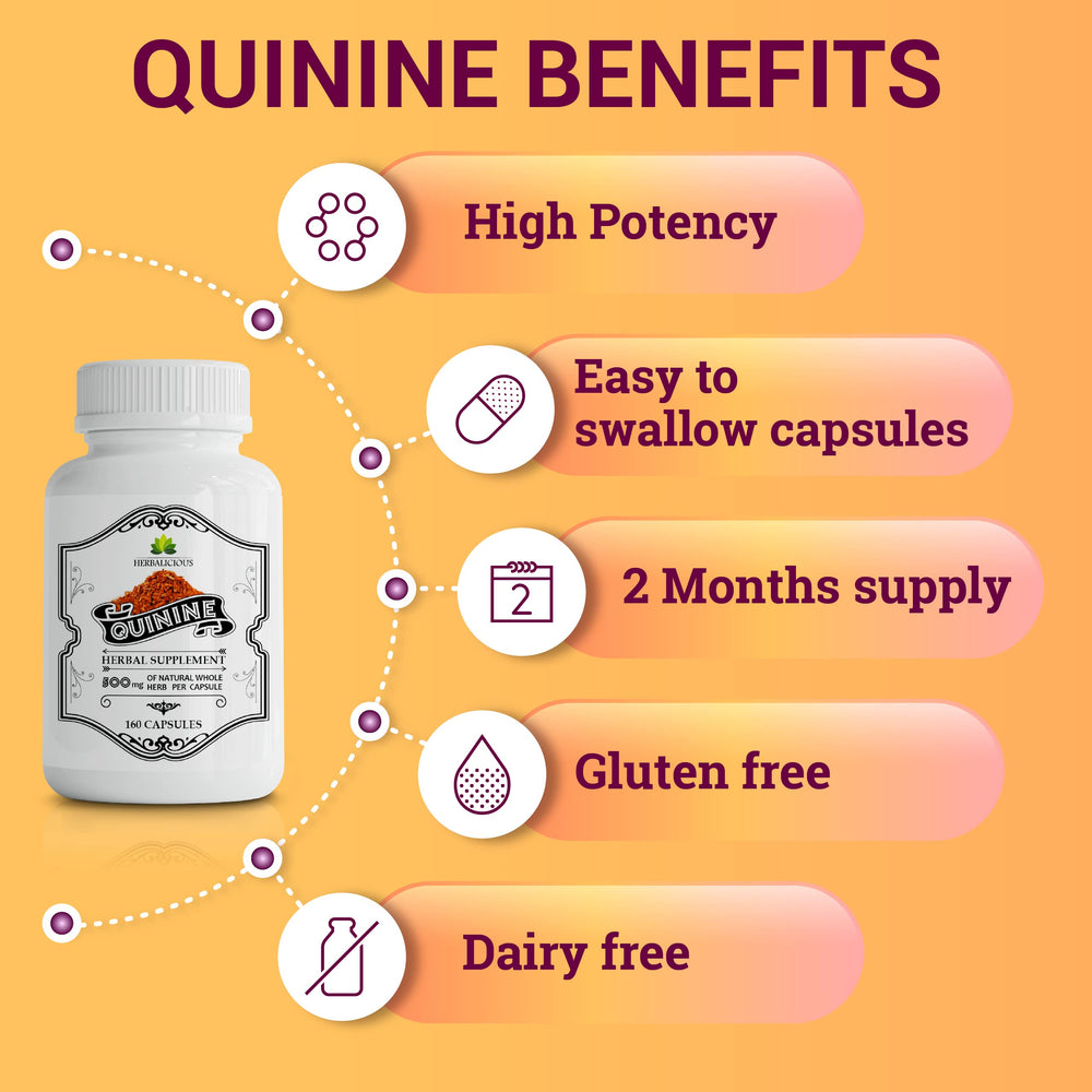 HERBALICIOUS Quinine capsules on serving dish suggesting convenient use.