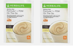 Herbalife Formula 1 + PDM On The Go shake with Cookies 'n Cream and Vanilla for quick protein