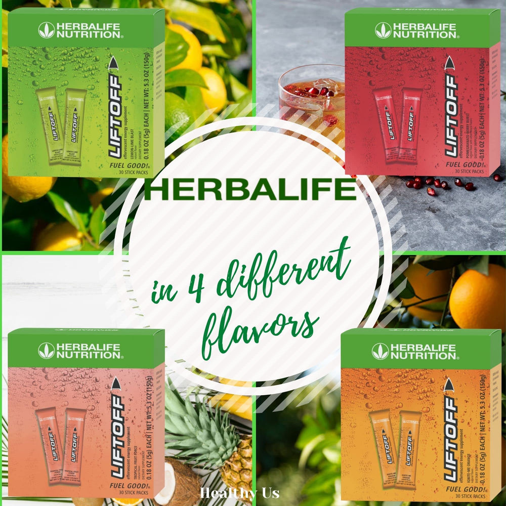 Herbalife Liftoff beside notebook for daily-use energy