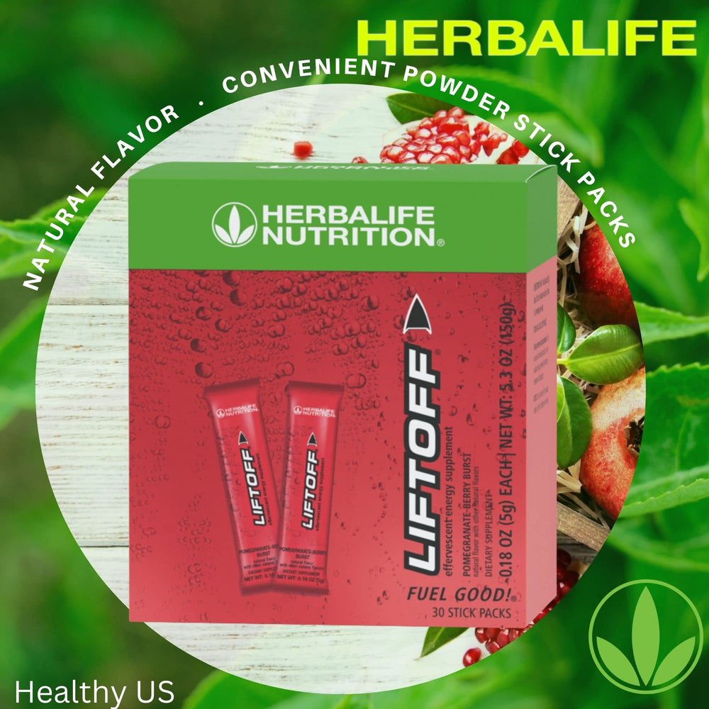 Herbalife Liftoff label close-up highlighting B-vitamins and caffeine