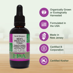 David Winston's Men's Prostate Tonic drops emphasize precise dosing for daily use.