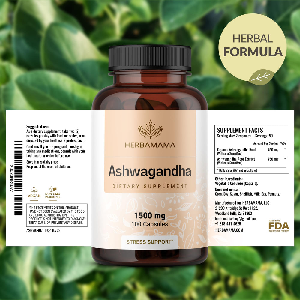 HERBAMAMA bottle highlights non-GMO ingredients and clean label.