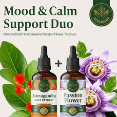 HERBAMAMA Ashwagandha Drops alcohol-free profile supports sugar-free choices.