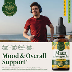 Herbamama Drops dropper in use illustrates quick absorption for mood support.