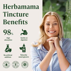 HERBAMAMA Black Cohosh root illustration highlights natural extract.