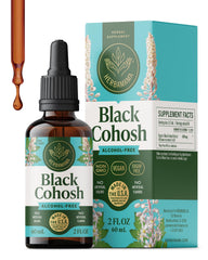 HERBAMAMA Black Cohosh tincture bottle for daily vegan wellness.