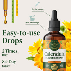 HERBAMAMA Calendula tincture vegan formula supports plant-based lifestyles.