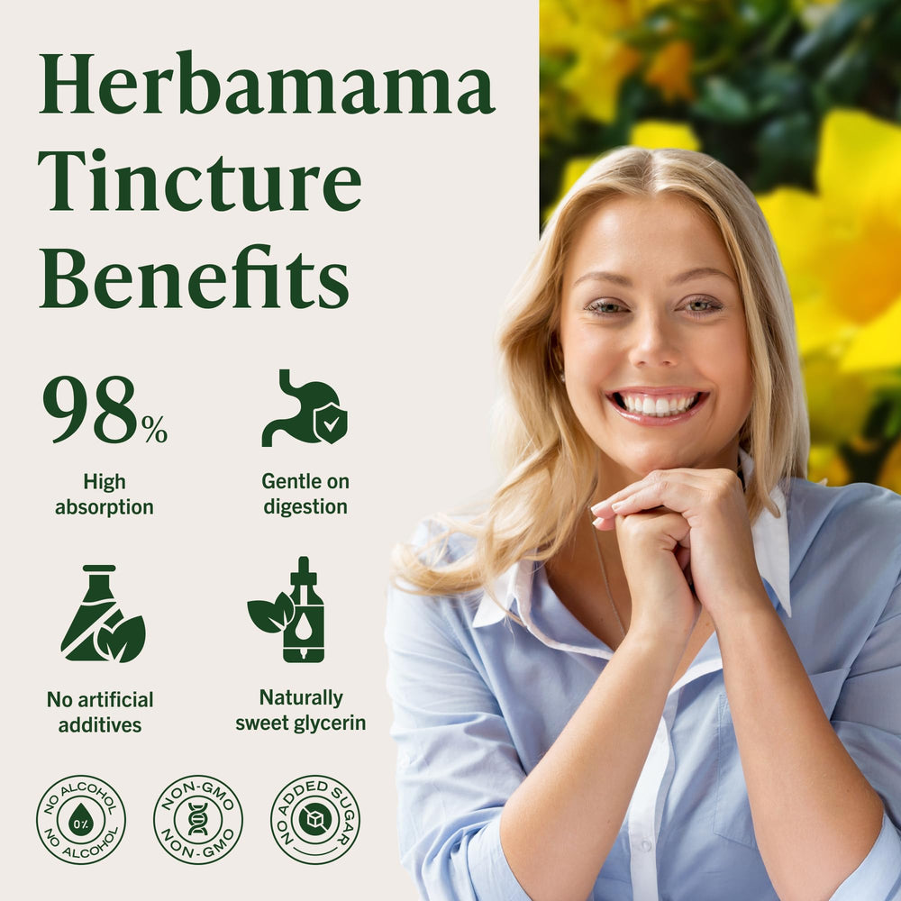 HERBAMAMA Cat's Claw tincture with glycerin ingredient detail.