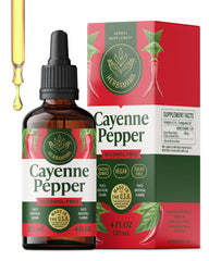 HERBAMAMA Cayenne Drops bottle highlighting vegan digestive wellness