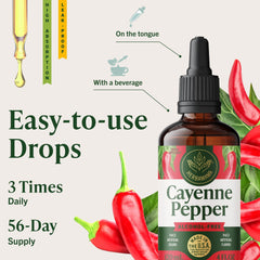 Herbamama Cayenne drops shown with a glass of water for daily use