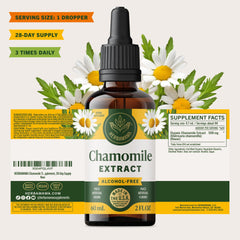 HERBAMAMA Chamomile tincture 28-day supply label indicating long-term use.