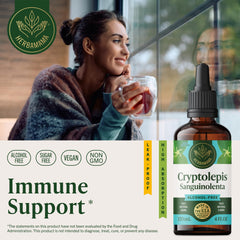 HERBAMAMA tincture dropper highlights convenient daily dosing for immune support