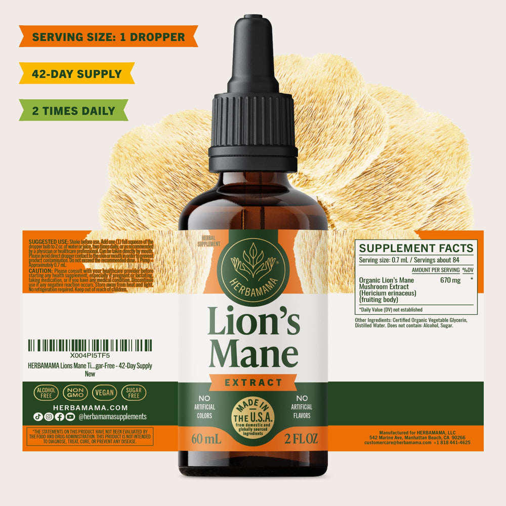 Herbamama daily-use drops with water ready to mix.