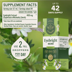 HERBAMAMA Eyebright dropper prepared for a quick two-dose daily routine.