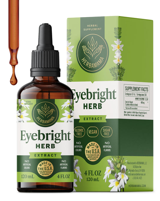 Herbamama Eyebright tincture bottle for daily eye support.