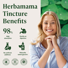 Herbamama Gotu Kola tincture under the tongue for fast absorption.