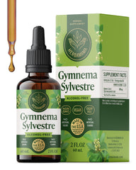 HERBAMAMA Gymnema Drops bottle shown with vegan, sugar-free formula for daily wellness.