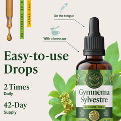 HERBAMAMA Gymnema Drops ingredients list: Gymnema sylvestre, glycerin, distilled water.