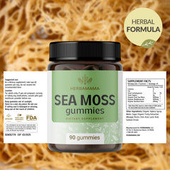 HERBAMAMA Irish Sea Moss Gummies tapioca coating prevents sticking during use.