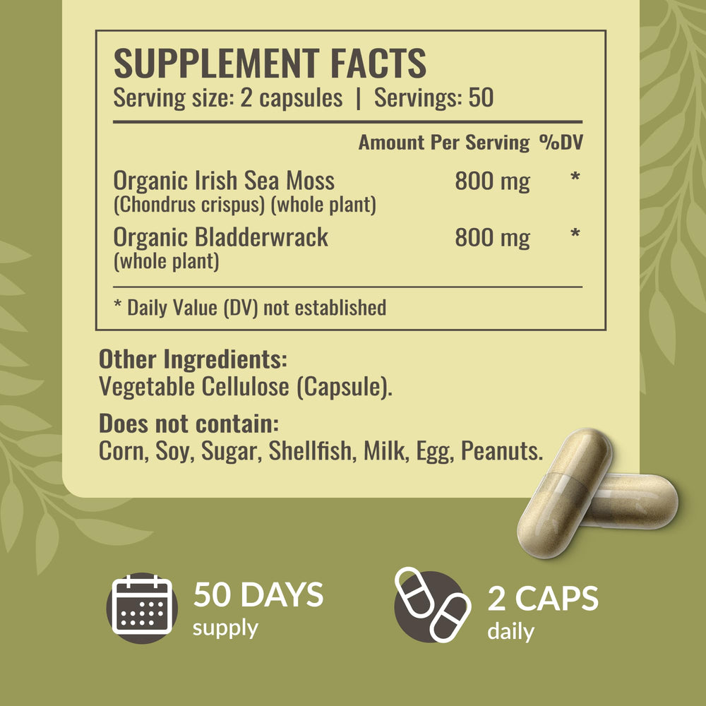 Herbamama Irish sea moss powder on scene for nutrient-rich smoothies.