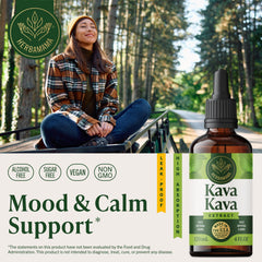 Close-up of dropper releasing liquid for easy daily mood support.