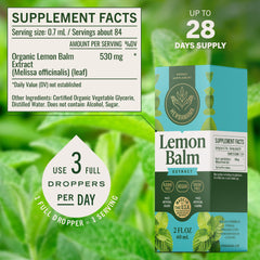 HERBAMAMA Lemon Balm tincture drops on tongue for fast calming relief