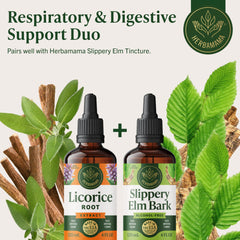 HERBAMAMA licorice root drops ingredients label showcases three ingredient formula licorice glycerin water