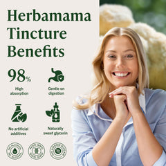 HERBAMAMA Lions Mane ingredients visual highlighting three-ingredient formula