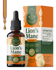 Herbamama Lions Mane tincture bottle for daily brain support.
