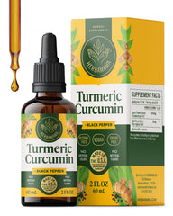 HERBAMAMA Liquid Turmeric Drops bottle shown for daily antioxidant support.
