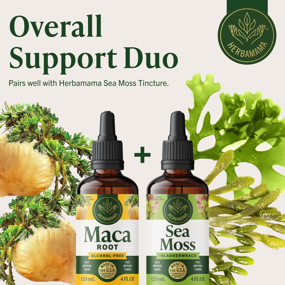 HERBAMAMA Maca drops close-up reveals glycerin base