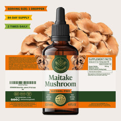 Ingredient list on Herbamama Maitake tincture bottle emphasizes simple formula.