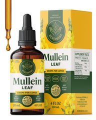 HERBAMAMA Mullein Drops bottle emphasizes vegan lung support benefits