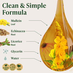 HERBAMAMA Mullein Drops being added to water for convenient use