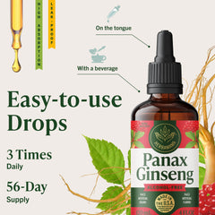 HERBAMAMA Panax Ginseng tincture ingredients list showing three-ingredient formula.