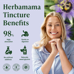 HERBAMAMA passionflower ingredients visual showing glycerin and water