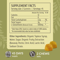 Soft pectin-based gummies from HERBAMAMA with banana aroma for easy chewing.