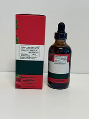 HERBAMAMA Raspberry Ketones tincture dropper highlights vegan, alcohol-free formulation.