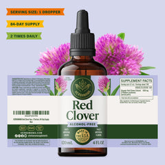 Travel-ready HERBAMAMA Red Clover Drops bottle for busy days.