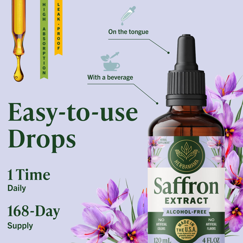 HERBAMAMA saffron tincture contains three ingredients and simple formula