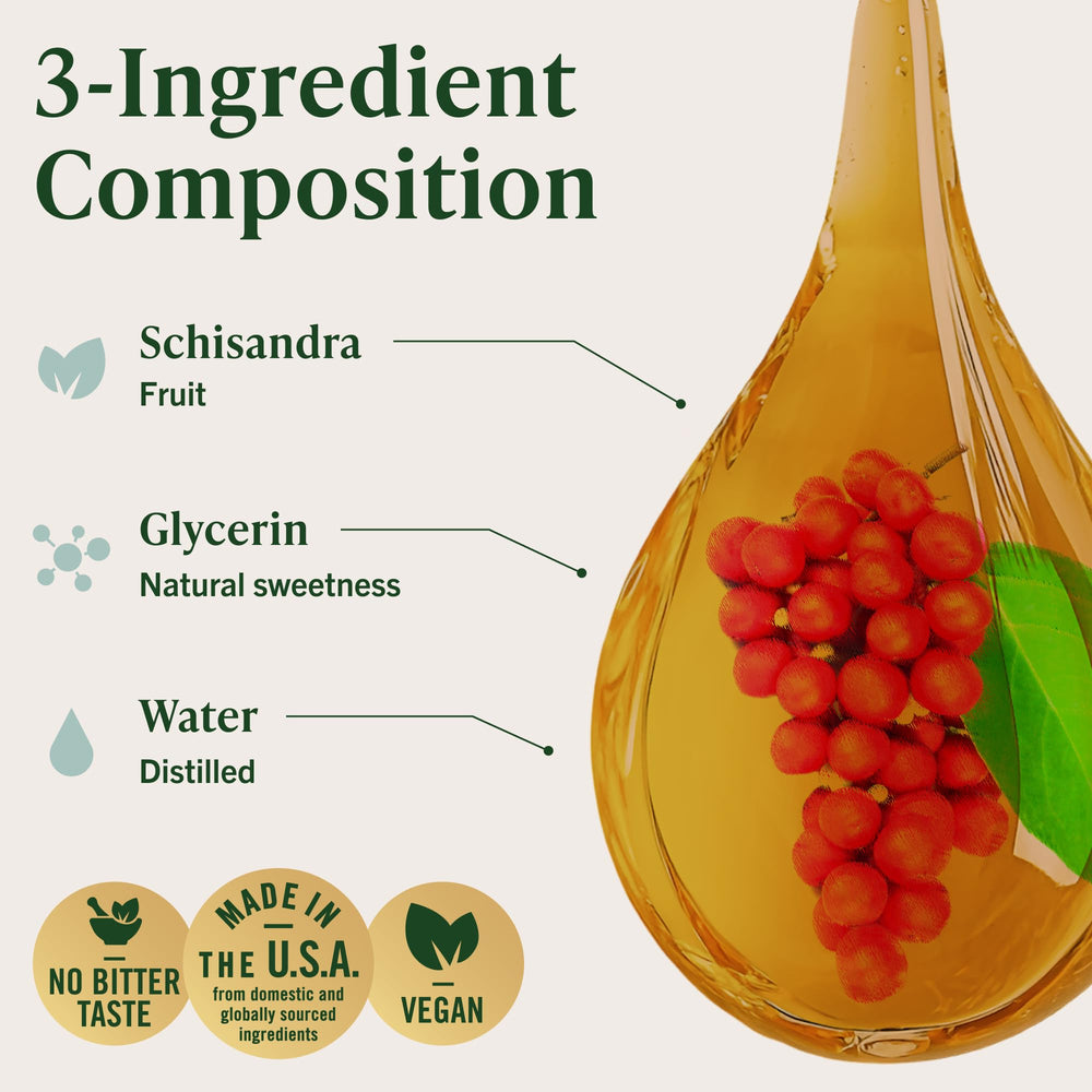 Glass with HERBAMAMA Schisandra drops added for a smooth taste.