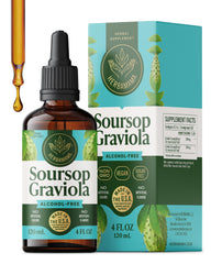 HERBAMAMA Soursop drops bottle, vegan formula for daily immune and digestive support.
