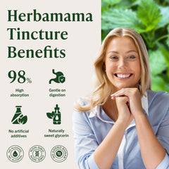 HERBAMAMA packaging box highlights non-GMO and alcohol-free formula.