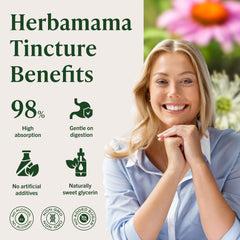 HERBAMAMA tincture added to water or juice for easy daily use.