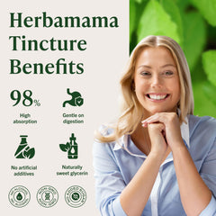 HERBAMAMA tincture liquid being added to water to show fast absorption.